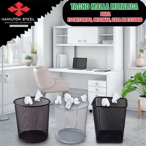 Tacho Malla Metalica Reciclaje Papeles Escritorio Oficina Cuotas