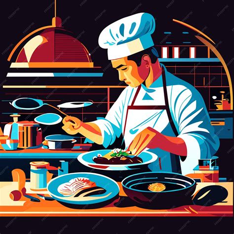 Premium Vector | Culinary excellence chef at work in a restaurant