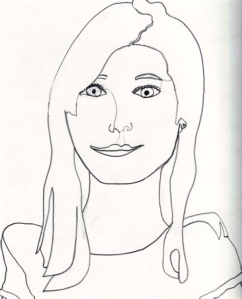 One Line Contour Line Drawing-Self Portrait | Line drawing tumblr ...