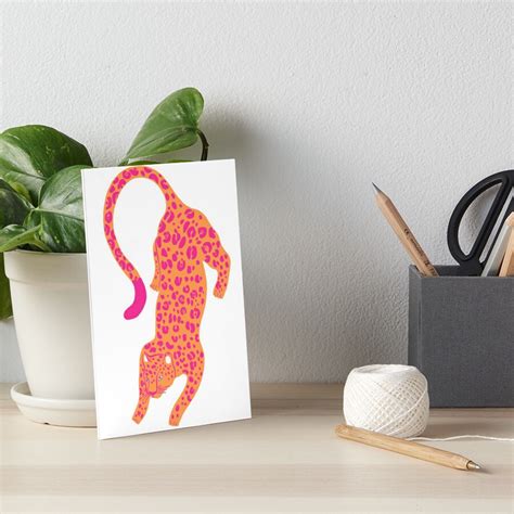 Pink Orange Leopard Art Board Print By Chloesowden Redbubble