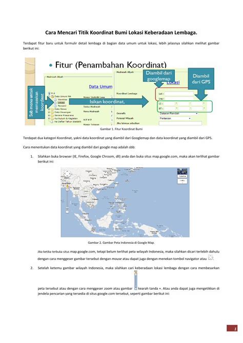 Pdf Cara Mencari Titik Koordinat Bumi Lokasi Keberadaan Lembaga