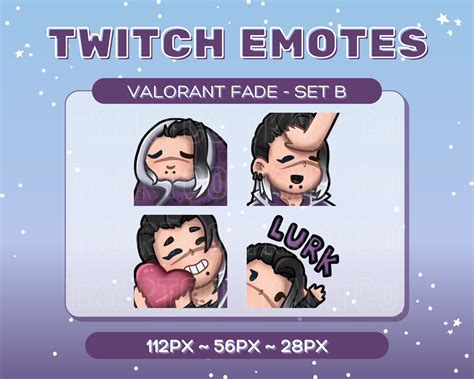 Fade Valorant Emote Pack Set B Twitch Discord Fade Cute Chibi Valorant