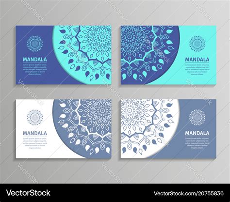 Sets Of Mandala Business Cards Royalty Free Vector Image