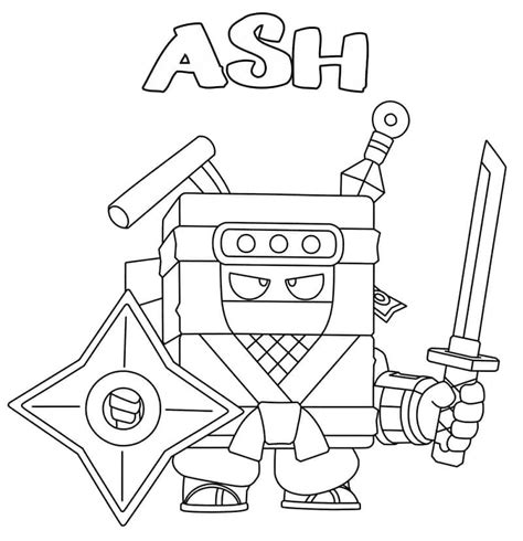 Coloriage ash brawl stars 6 Dessin gratuit à imprimer