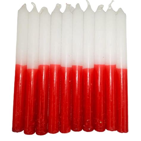 Velas Palitos Bicolor Branca Vermelha Kg Vlpalitobi Shopee Brasil