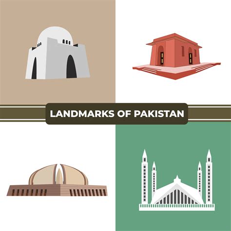 Set of landmarks of pakistan 18800516 Vector Art at Vecteezy