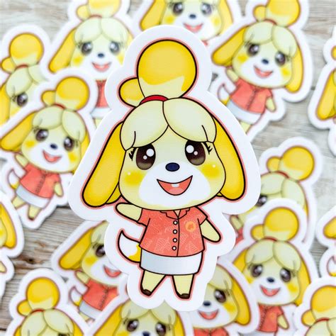 Isabelle Animal Crossing Vinyl Sticker New Horizons Acnh Etsy