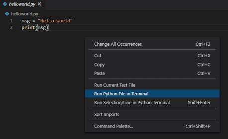 Python Hello World Program Step By Step Using Pycharm Visual Studio