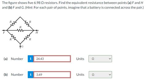 Solved The Figure Shows Five 698Ω ﻿resistors Find The