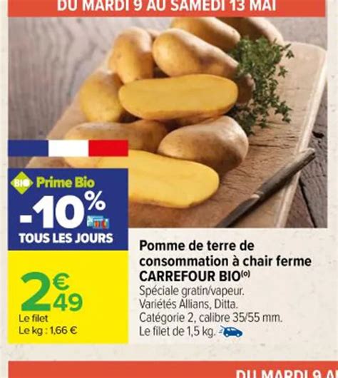 Promo Pomme De Terre De Consommation Chair Ferme Carrefour Bio