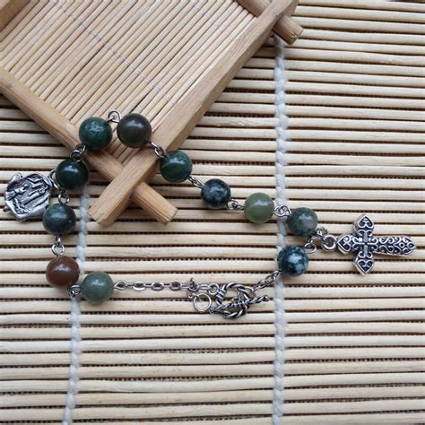 Indian Agate Rosary Bracelet • The Green Crystal