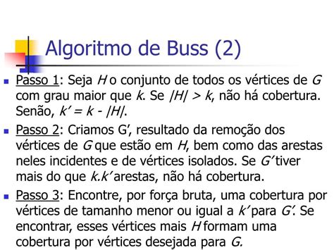 PPT Algoritmos FPT para o Problema da k Cobertura por Vértices