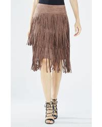 Brown Fringe Suede Pencil Skirts For Women Lookastic