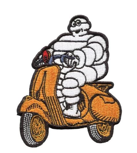 Vintage Style Michelin Vespa Scooter Patch 75cm More Colors Inside Smart Patches Embroidery