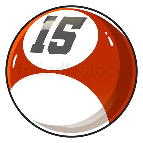 Cartoon Billiard Ball Number 15 Vector Graphic Transparent EPS ...