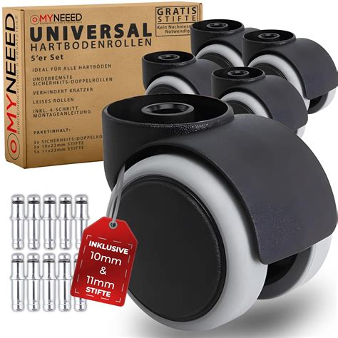 Myneeed Universal B Rostuhl Rollen Ohne Stifte Mit Mm Mm Stifte