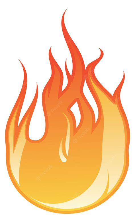 Premium Vector Cartoon Fire Icon Hot Flame Burning Heat