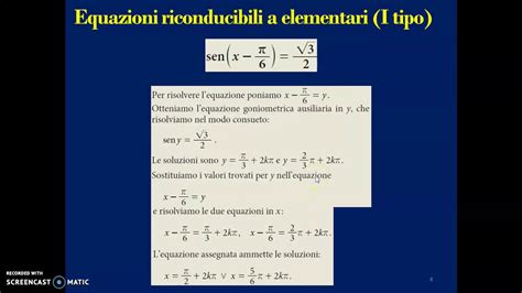 Lezione 57 Equazioni Goniometriche Riconducibili A Elementari YouTube