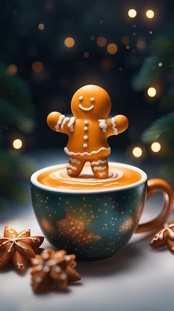 Premium AI Image Cute Christmas Gingerbread Generative Ai Image