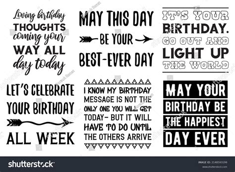 Happy Birthday Congratulations Wishes Vector Quotes Stock Vector ...