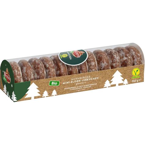 Wicklein Bio Nürnberger Mini Elisen Lebkuchen glasiert vegan 150g