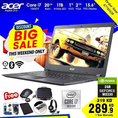 ACER Aspire 315 Core i7 | 1 TB NVMe SSD - Selling Spot Kuwait | By ...