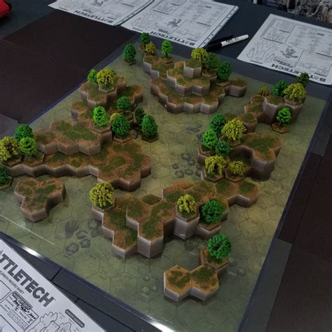 3d Printable Hex Map Hills Battletech Grasslands 3 By C W