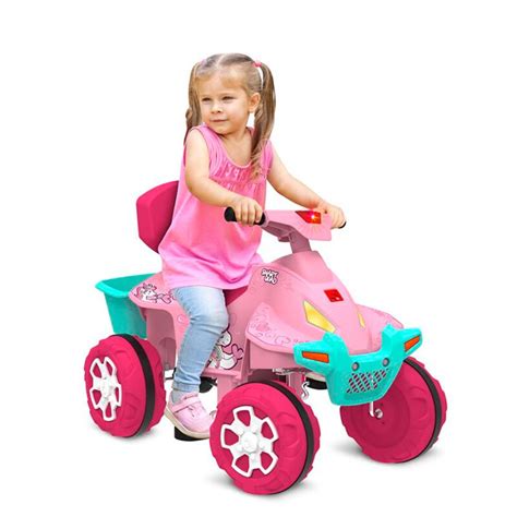 Quadriciclo Infantil Bandeirante Passeio E Pedal Rosa Lojas Edmil