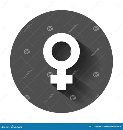 Female Sex Symbol Vector Icon In Flat Style Women Gender Illustration With Long Shadow Girl