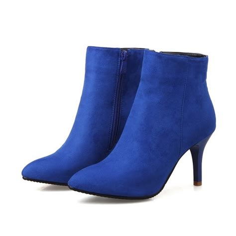 Suede Booties High Heel Pointed Toe Ankle Boots For Women