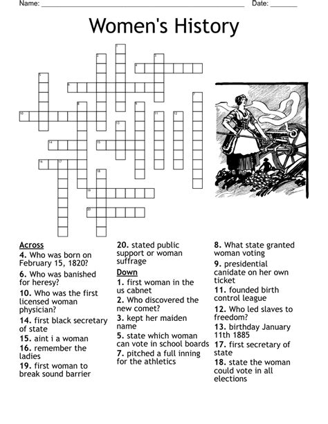 Women History Month Activity Crossword Wordmint