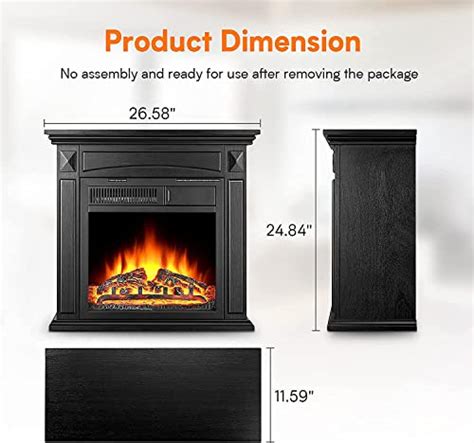 Rintuf Electric Fireplace Freestanding Fireplace With Mantel