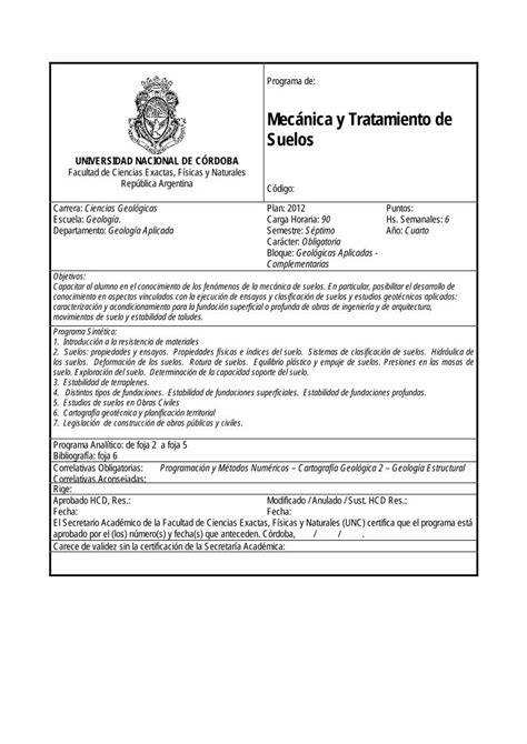 PDF Mecánica y Tratamiento de Suelos Escuela de Geología PDF