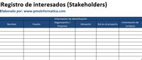 Plantilla Del Registro De Interesados La Oficina De Proyectos De