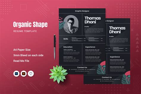 Organic Shape Resume Graphic By Fannanstudio · Creative Fabrica