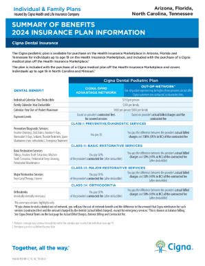 Fillable Online Cigna Dental Allowance Guide Fax Email Print PdfFiller