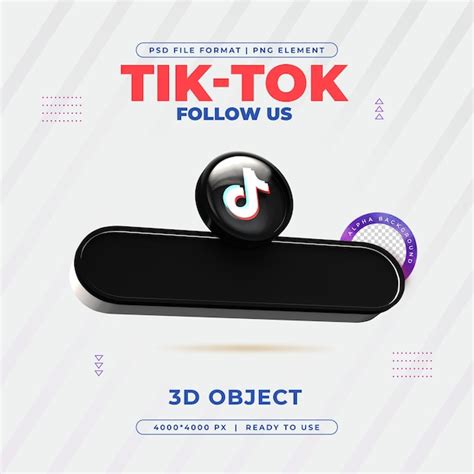 Free Psd Follow Us On Tiktok Profile Social Media 3d Render Isolated