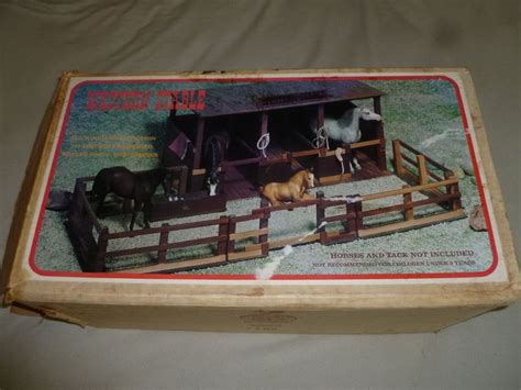 Vintage Boxed 1970s Oakland Toy Co Wooden Western Stable Set W Breyer