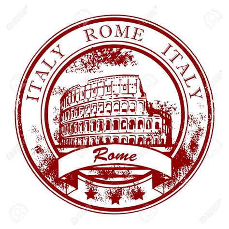 Grunge Rubber Stamp With Colosseum And The Word Rome Italy Inside