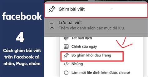 4 cách ghim bài viết trên Facebook cá nhân page nhóm