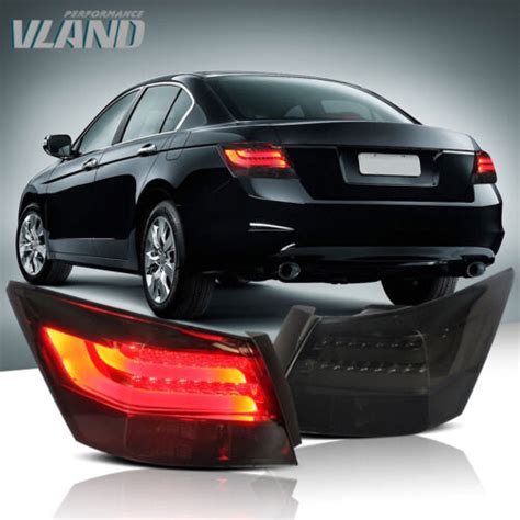 VLAND LED Tail Lights For 2008 2012 Honda Accord EX LX SE Sedan Smoked