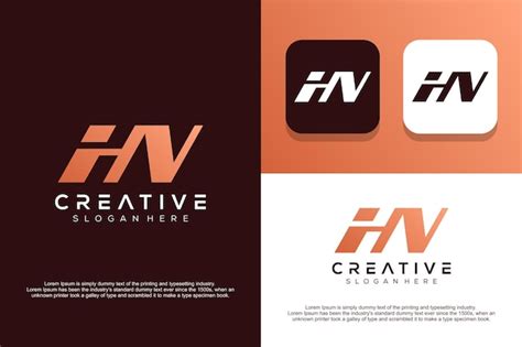 Création De Logo Abstrait Lettre Monogramme Hn Vecteur Premium