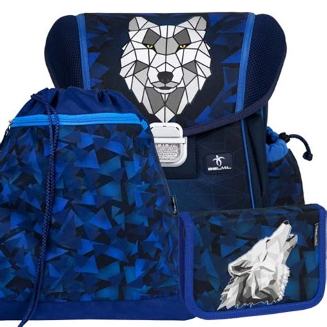 Školní batoh BELMIL 403 13 Wolf mosaic grey SET DetskyEshop cz