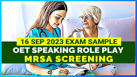 OET SPEAKING ROLE PLAY SAMPLE MRSA SCREENING MIHIRAA YouTube