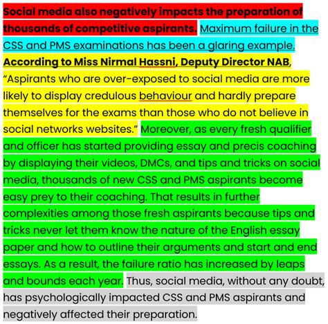 How To Write An Evidence In The CSS And PMS Essay Body Paragraphs