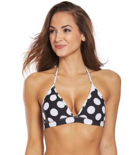 La Blanca Dot Dot Goose Reversible Halter Triangle Bikini Top Lb Fy