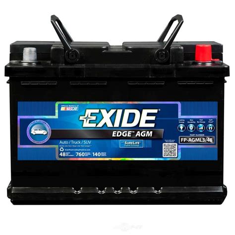 Battery Exide Edge Flat Plate AGM CCA 760 Exide Batteries New FP