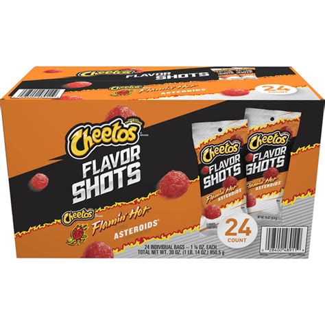 Cheetos Flavor Shots Flavored Corn Puff Flamin Hot Asteroids 1 25 Oz