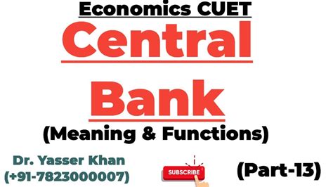 Central Bank Meaning And Functions YouTube