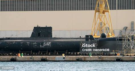 Submarine In Dock Stock Photo Download Image Now Submarine Dry